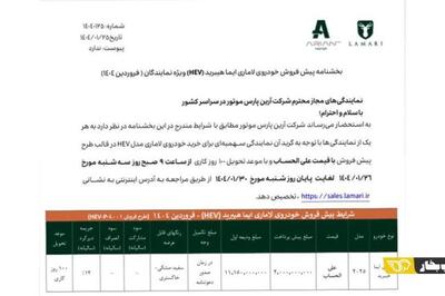 شرایط فروش آزاد لاماری ایما هیبرید HEV – فروردین 1404