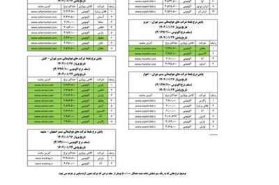 جدیدترین نرخ پروازهای داخلی