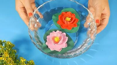 ساخت گل نیلوفر آبی تزئینی برای حمام!