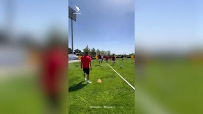 تمرینات بازیکنان نساجی برای دیدار با خیبر خرم آباد