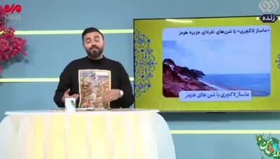 عصبانیت مجری تلویزیون از برداشتن خاک هرمز توسط گردشگران: برج ایفل را با خودتان می‌آورید؟