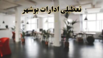 اخبار تعطیلی استان بوشهر فردا سه شنبه ۲۶ فروردین ۱۴۰۴/ ادارات بوشهر بیست و ششم فروردین ۱۴۰۴ تعطیل شد؟