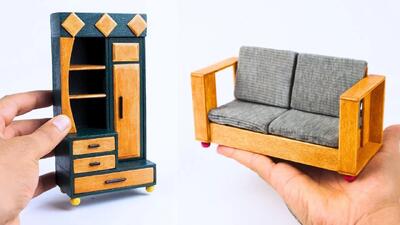 هنر مینیاتور : آموزش ساخت مبلمان و کمد مینیاتوری