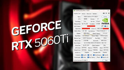 مشخصات کامل RTX 5060 Ti انویدیا از طریق نرم‌افزار GPU Z افشا شد