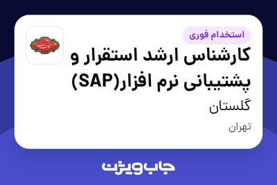 استخدام کارشناس ارشد استقرار و پشتیبانی نرم افزار(SAP) در گلستان