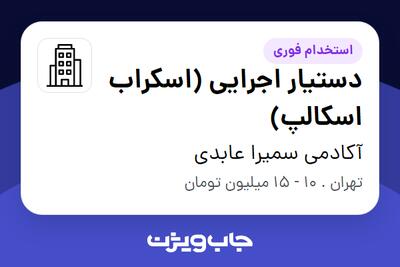 استخدام دستیار اجرایی (اسکراب اسکالپ) - خانم در آکادمی سمیرا عابدی