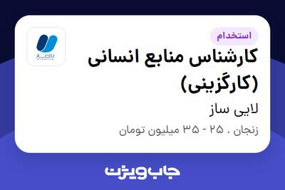 استخدام کارشناس منابع انسانی (کارگزینی) در لایی ساز