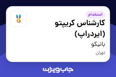 استخدام کارشناس کریپتو (ایردراپ) در بانیکو
