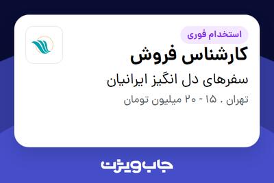 استخدام کارشناس فروش - خانم در سفرهای دل انگیز ایرانیان