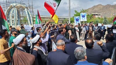 برگزاری تجمع دانشگاهیان دانشگاه‌های تربت حیدریه در حمایت از مردم غزه