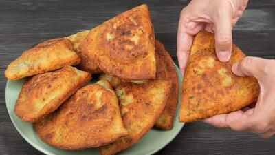 غذا با سیب زمینی / طرز تهیه پیراشکی با خمیر سیب زمینی بدون نیاز به فر