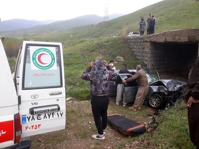 حادثه مرگبار در محور مهاباد - سردشت؛ واژگونی پژو جان پدر و پسر را گرفت!