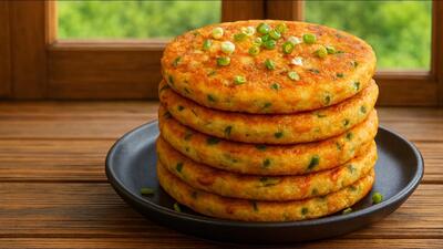 این نون خوشمزه رو فقط با ۳ تا تخم مرغ درست کن/ طرز تهیه نان سبزیجاتی فوری فقط با ۳ تخم مرغ