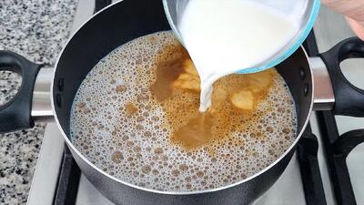 قهوه + نشاسته / طرز تهیه فرنی با قهوه و بیسکوییت