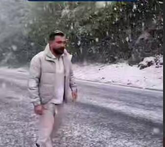 برف در جاده اسالم به خلخال