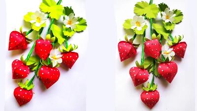 تزئین اتاق با توت فرنگی های کاغذی!