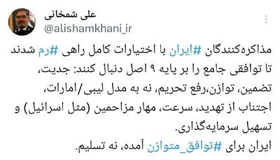 عکس/ روایت شمخانی از ۹ اصل مورد نظر ایران در مذاکرات رم | اقتصاد24