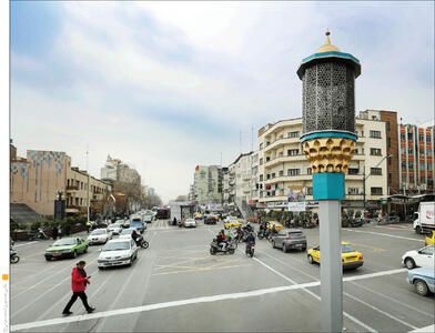 نصب سازه اذان گو در میدان هلال احمر