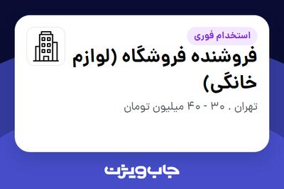 استخدام فروشنده فروشگاه (لوازم خانگی) - خانم در سازمانی فعال در حوزه خرده فروشی / مرکز خرید / فروشگاه