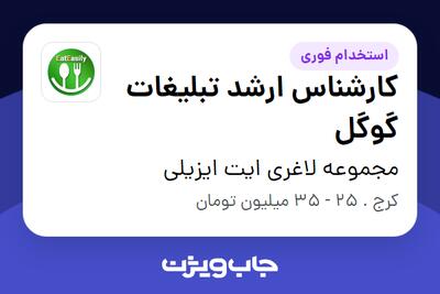 استخدام کارشناس ارشد تبلیغات گوگل در مجموعه لاغری ایت ایزیلی