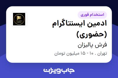 استخدام ادمین ایسنتاگرام (حضوری) در فرش پالیزان