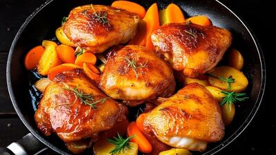 طرز تهیه یکی از محبوب‌ترین غذا‌های اسپانیا با ۶ عدد ران مرغ (فیلم)