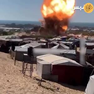 ببینید؛ لحظه اصابت موشک اسرائیلی به خیمه آوارگان فلسطینی