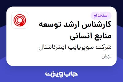 استخدام کارشناس ارشد توسعه منابع انسانی در شرکت سوپرپایپ اینترناشنال