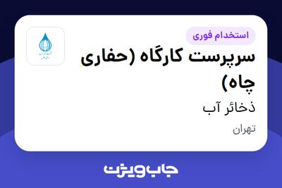 استخدام سرپرست کارگاه (حفاری چاه) - آقا در ذخائر آب