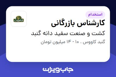 استخدام کارشناس بازرگانی - خانم در کشت و صنعت سفید دانه گنبد