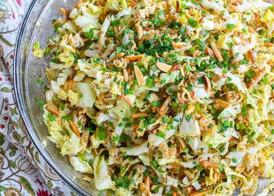آموزش درست کردن یک سالاد خوشمزه و عالی / طرز تهیه درست کردن سالاد نودل + فیلم
