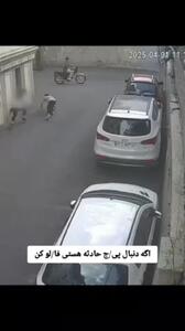 فیلم لحظه سرقت گوشی دختر جوان در کوچه خلوت ! /  دوربین‌های مداربسته صحنه را ثبت کردند