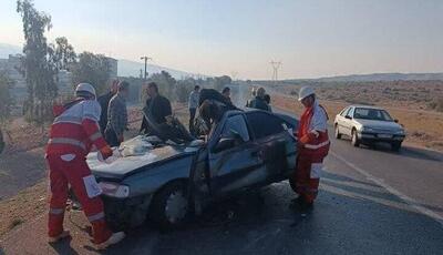 واژگونی پژو ۴۰۵ در پیشوا جان ۳ نفر را گرفت