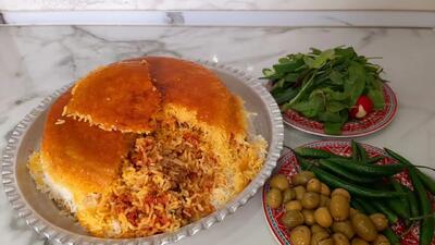 طرز تهیه بادمجان پلو قزوینی به سبک اصیل