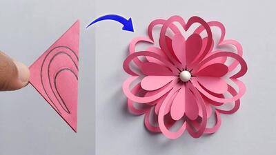 ایده خلاقانه برای ساخت گل کاغذی زیبا+فیلم