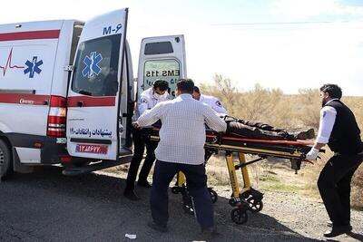 واژگونی سرویس کارگران معدن در جاده بردسکن - سبزوار