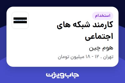 استخدام کارمند شبکه های اجتماعی - خانم در هوم چین