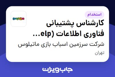 استخدام کارشناس پشتیبانی فناوری اطلاعات (Help Desk) در شرکت سرزمین اسباب بازی ماتیلوس