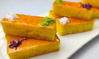 طرز تهیه کیک شربتی بهارنارنج و زعفران+ نکات و فوت‌وفن‌ ها