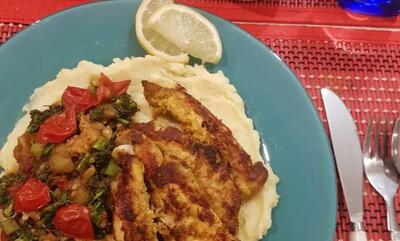 طرز تهیه پوره سیب زمینی مخصوص با مرغ گریل شده + فیلم - سبک ایده آل