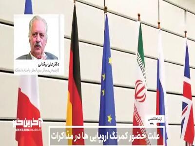 تحلیل بیگدلی از علت حضور کمرنگ اروپایی‌ها در مذاکرات