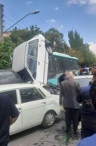 عکس/ حادثه اتوبوس شهری در تبریز