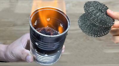 اجاق گرمایشی کوچک با انرژی نامحدود از فوم آهن و قوطی های حلبی!