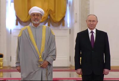 حضور سلطان عمان در کاخ کرملین + ویدئو | تصاویر استقبال پوتین از سلطان هیثم بن طارق
