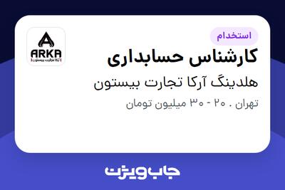 استخدام کارشناس حسابداری در هلدینگ آرکا تجارت بیستون