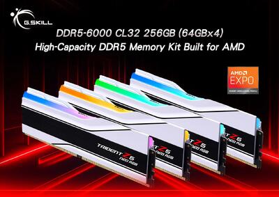 نخستین کیت حافظه ۲۵۶ گیگابایتی با سرعت DDR5-6000 توسط G.Skill معرفی شد