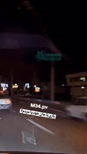 لحظه تصادف مرگبار خودروی سواری پس از کورس خیابانی در ورودی شرق تبریز
