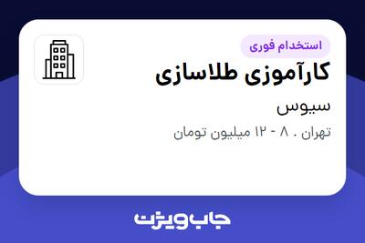 استخدام کارآموزی طلاسازی در سیوس