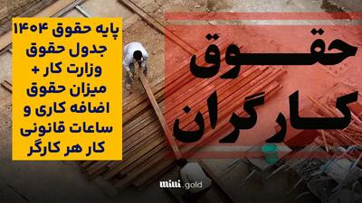 حقوق کارگران در ۱۴۰۴ از مرز ۱۰ میلیون گذشت / جزئیات کامل مزایا، بن، سنوات و عیدی + جدول