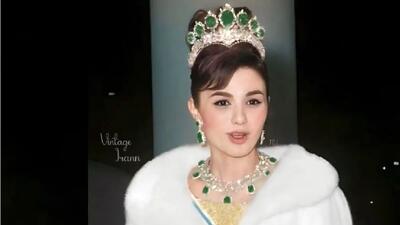 سفر به ایام قدیم سال 1348؛ فرح پهلوی سواری کره الاغ کدخدا تو جشن هنر شیراز